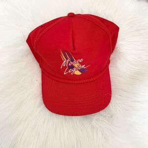 Vintage Red Rope Baseball Hat SnapBack Novelty Moose Legion Alaska 90s
